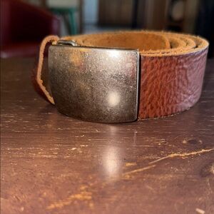 Men’s Leather Belt Remo Tulliani Brown with Silver Buckle size 36